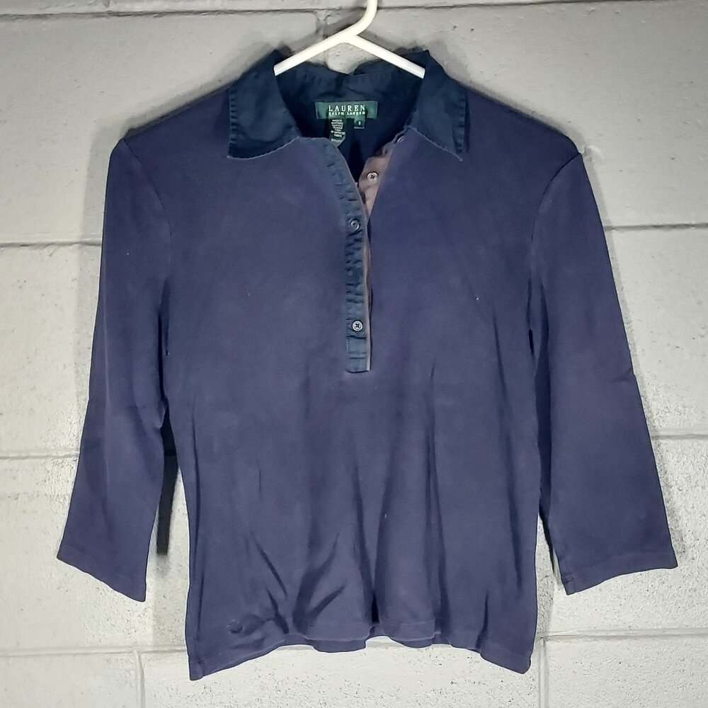 Lauren by Ralph Lauren - Dark Blue - 3/4 Sleeve Top - Small